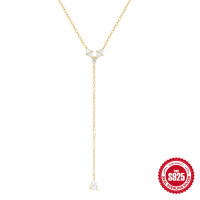 925 Silver Gold-Tone Lariat Necklace