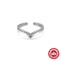 Sterling Silver V-Shape Open Band Ring