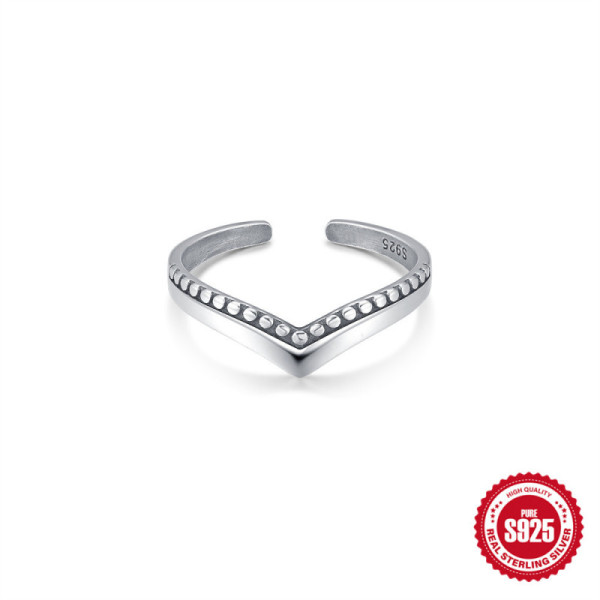Sterling Silver V-Shape Open Band Ring