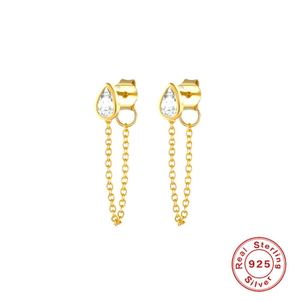 Gold-Tone Cubic Zirconia Threader Earrings