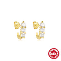 Gold-Plated Cubic Zirconia Stud Earrings