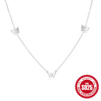 925 Silver Butterfly Station Necklace