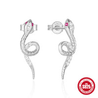 Sterling Silver Snake Climber Earrings