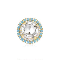 925 Silver Multicolor Halo Stud Earrings