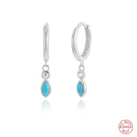 925 Silver Turquoise Drop Earrings