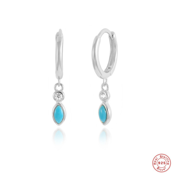 925 Silver Turquoise Drop Earrings