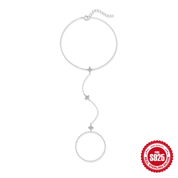 925 Silver Minimalist Adjustable Lariat Bracelet