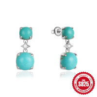 Turquoise Silver Drop Earrings