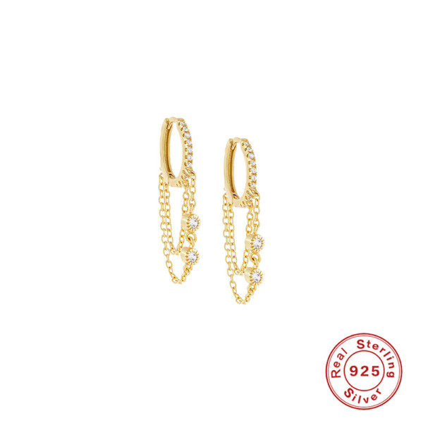 Gold-Plated Pavé Chandelier Earrings