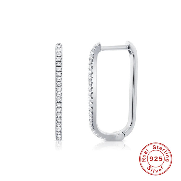 925 Silver Pavé Small Hoop Earrings
