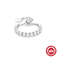 925 Silver Cubic Zirconia Tennis Ring