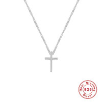 925 Silver Minimalist Cross Pendant Necklace