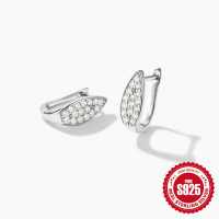 Sterling Silver Pavé Huggie Earrings