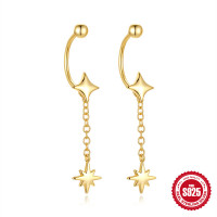 Gold-Tone Star Dangle Earrings