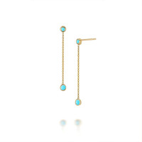 Gold Threader Earrings with Turquoise Stones