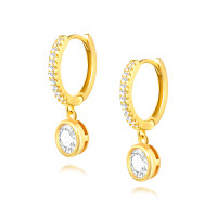 Gold-Plated Cubic Zirconia Dangle Earrings