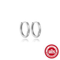 925 Silver Cubic Zirconia Huggie Earrings
