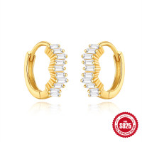 Gold-Tone Cubic Zirconia Huggie Earrings