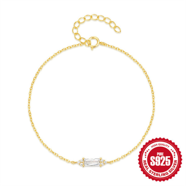 Gold-Tone Cubic Zirconia Chain Bracelet