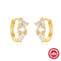 Gold-Tone Cubic Zirconia Huggie Earrings