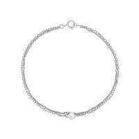 925 Silver Freshwater Pearl Chain Bracelet