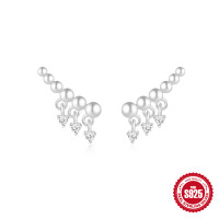 925 Silver Cubic Zirconia Climber Earrings