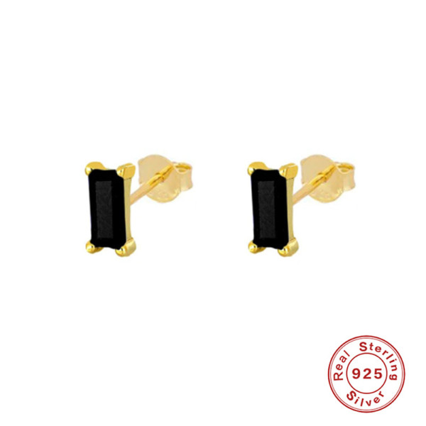 Gold-Tone Onyx Stud Earrings