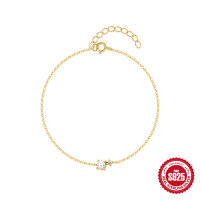 Gold-Plated Pearl Chain Bracelet