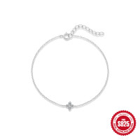 925 Silver Minimalist Adjustable Chain Bracelet
