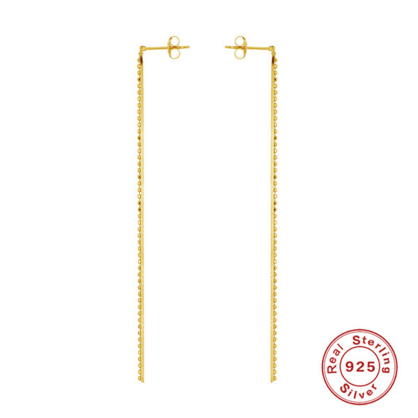 Gold-Finish Sterling Silver Threader Earrings