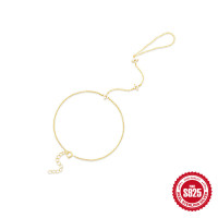 925 Silver Gold-Finish Adjustable Chain Bracelet
