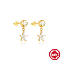 Gold-Tone Floral Cubic Zirconia Dangle Earrings