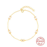 Gold-Plated Geometric Chain Bracelet