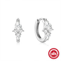 925 Silver Cubic Zirconia Huggie Earrings