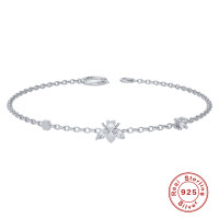 925 Silver Bee Charm Bracelet with Cubic Zirconia