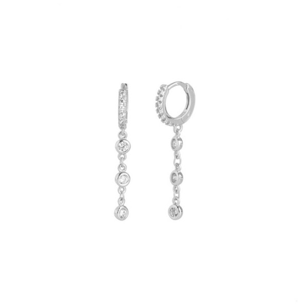925 Silver Cubic Zirconia Dangle Earrings