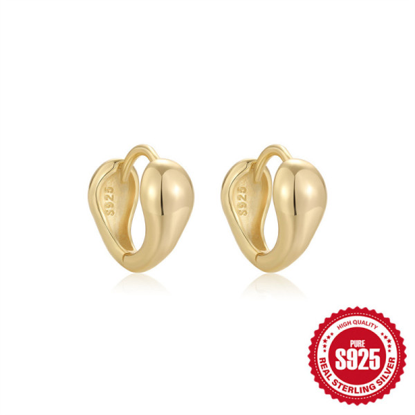 Gold-Tone High-Polish Huggie Earrings