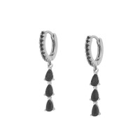 925 Silver Drop Earrings with Black Onyx Stones