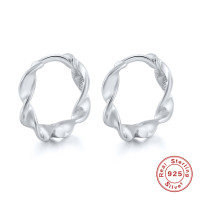 925 Silver Twisted Small Hoop Earrings
