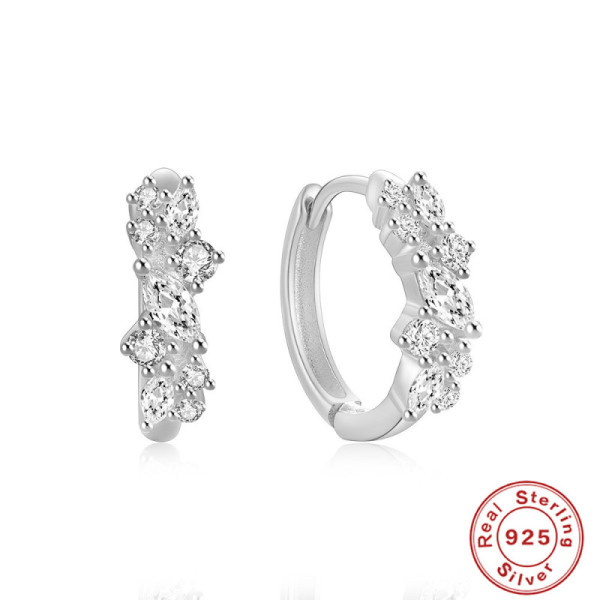 Sterling Silver Cubic Zirconia Huggie Earrings