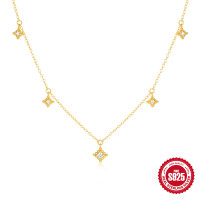 Gold-Plated Geometric Station Necklace