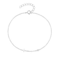 925 Silver Minimalist Cross Chain Bracelet