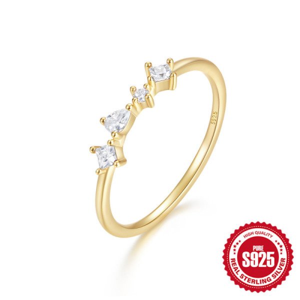 Gold-Plated Minimalist Cubic Zirconia Band