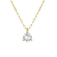 925 Silver Gold Chain Cubic Zirconia Pendant Necklace