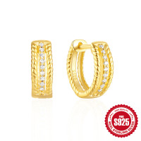 Gold-Plated Sterling Silver Huggie Earrings