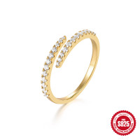 Gold-Finish Pavé Open Band Ring