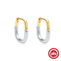 925 Silver Two-Tone Small Hoop Earrings