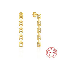Gold-Plated Chain-Link Dangle Earrings