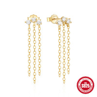 Gold-Tone Cubic Zirconia Dangle Earrings
