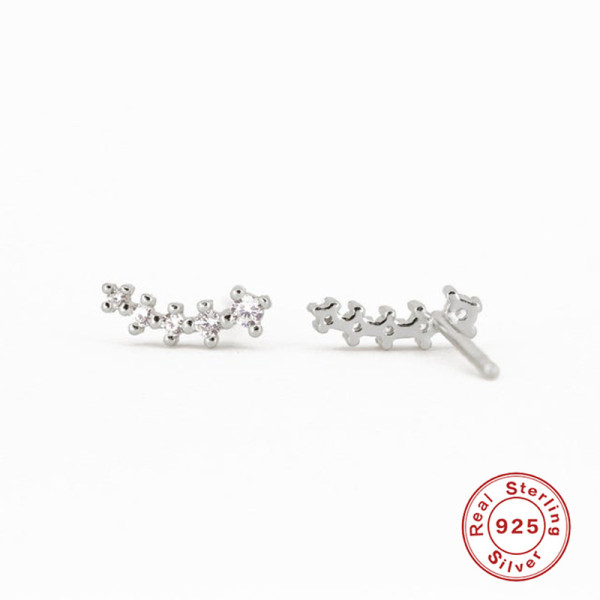 Sterling Silver Cubic Zirconia Climber Earrings